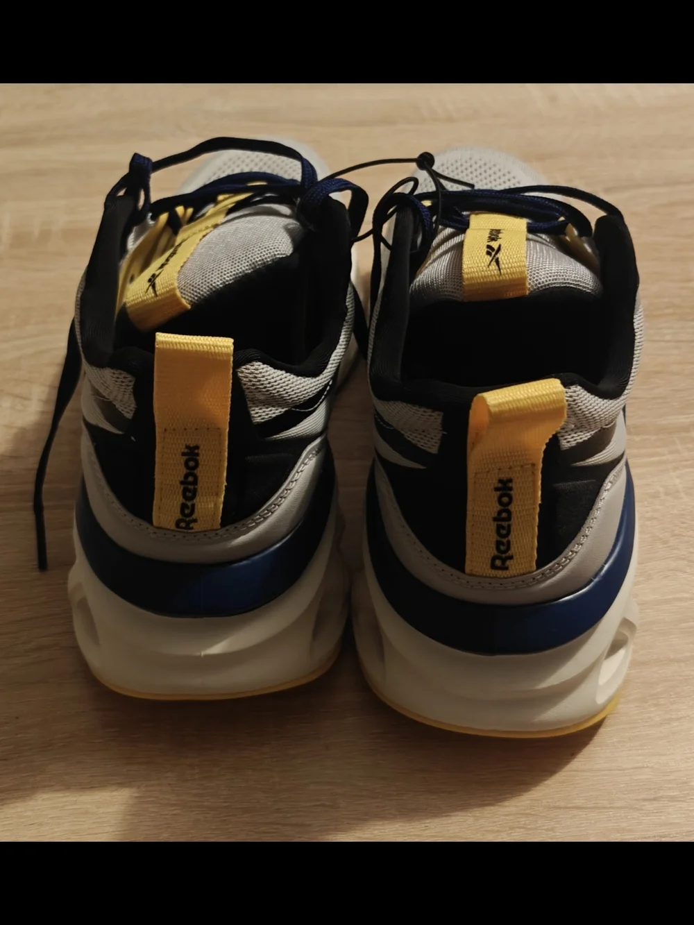Reebok Men's White, Navy & Yellow Performance Sneakers
